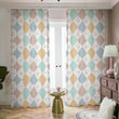 Diamond pastel pattern blackout curtain