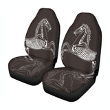 Horse Skeleton - Universal Car Seat Cover - Black
