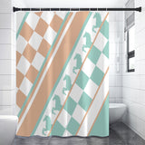 Checker x Horse Shower Curtain