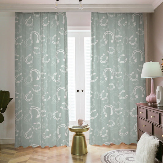 Blackout Curtains - horseshoe (sage)