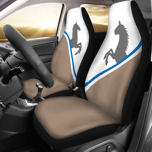 Horse & Ribbon - Universal Car Seat Cover (White)