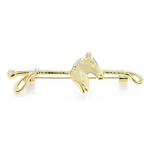 Brooch & Pin - Crop & Horse Head Stock Pin