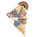 Rhinestone Horse Brooch