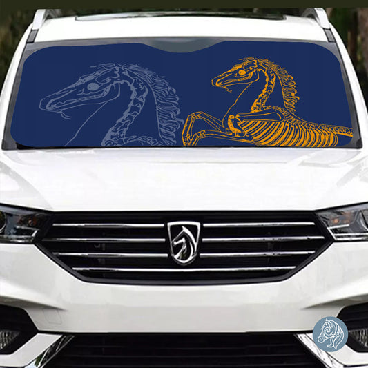 Horse Skeleton - Windshield Sunshade (Navy)