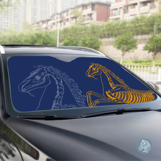 Horse Skeleton - Windshield Sunshade (Navy)