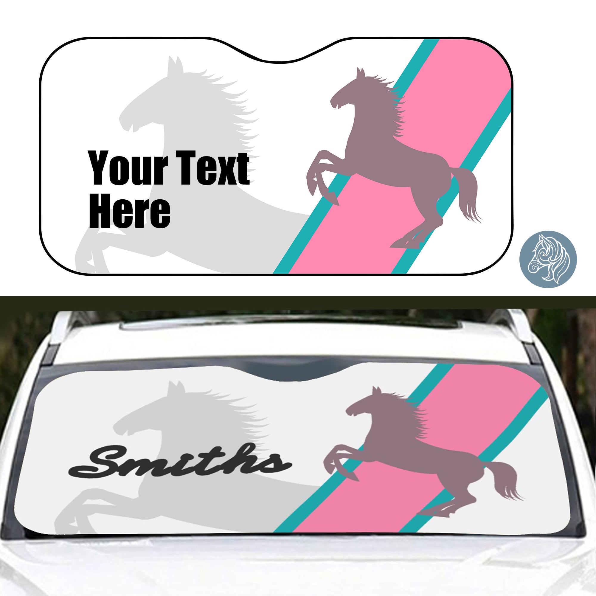 Personalized Sunshade - Horse & Ribbon