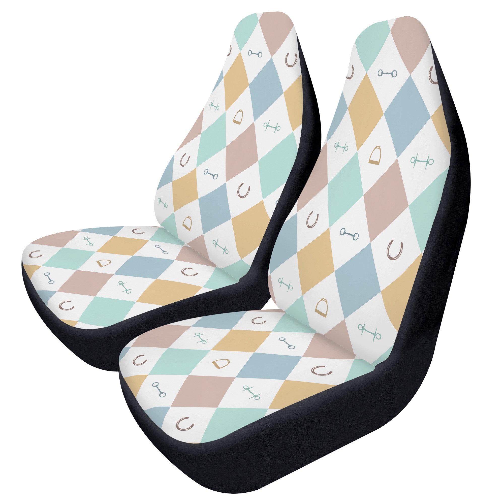 Pastel Diamond Pattern Front Seat Cover