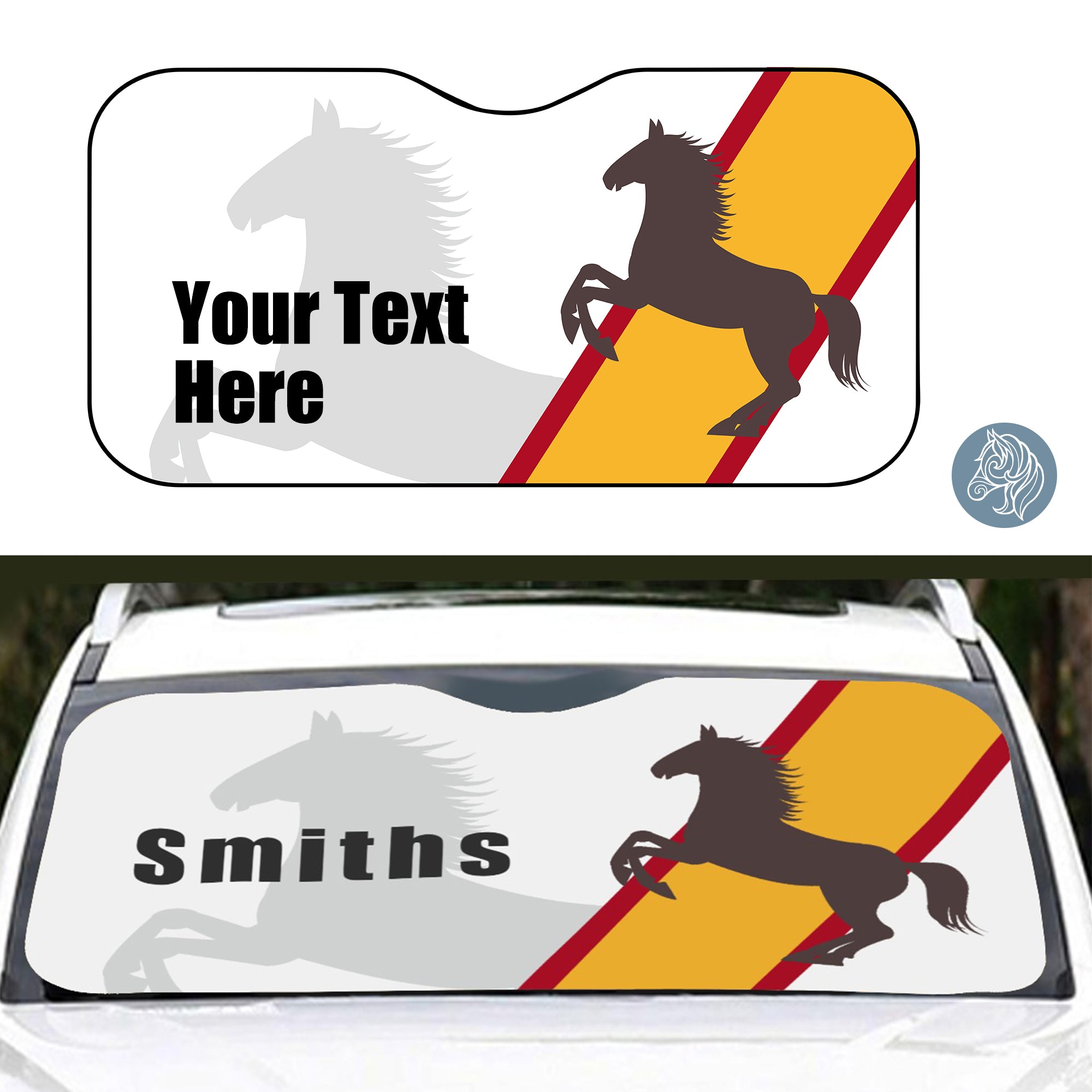 Personalized Sunshade - Horse & Ribbon