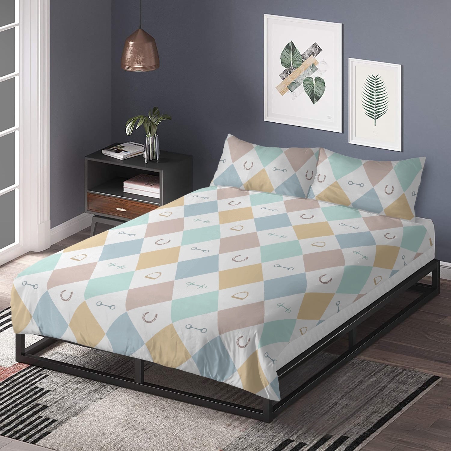 Diamond Pattern 3 Pcs Bedding Set