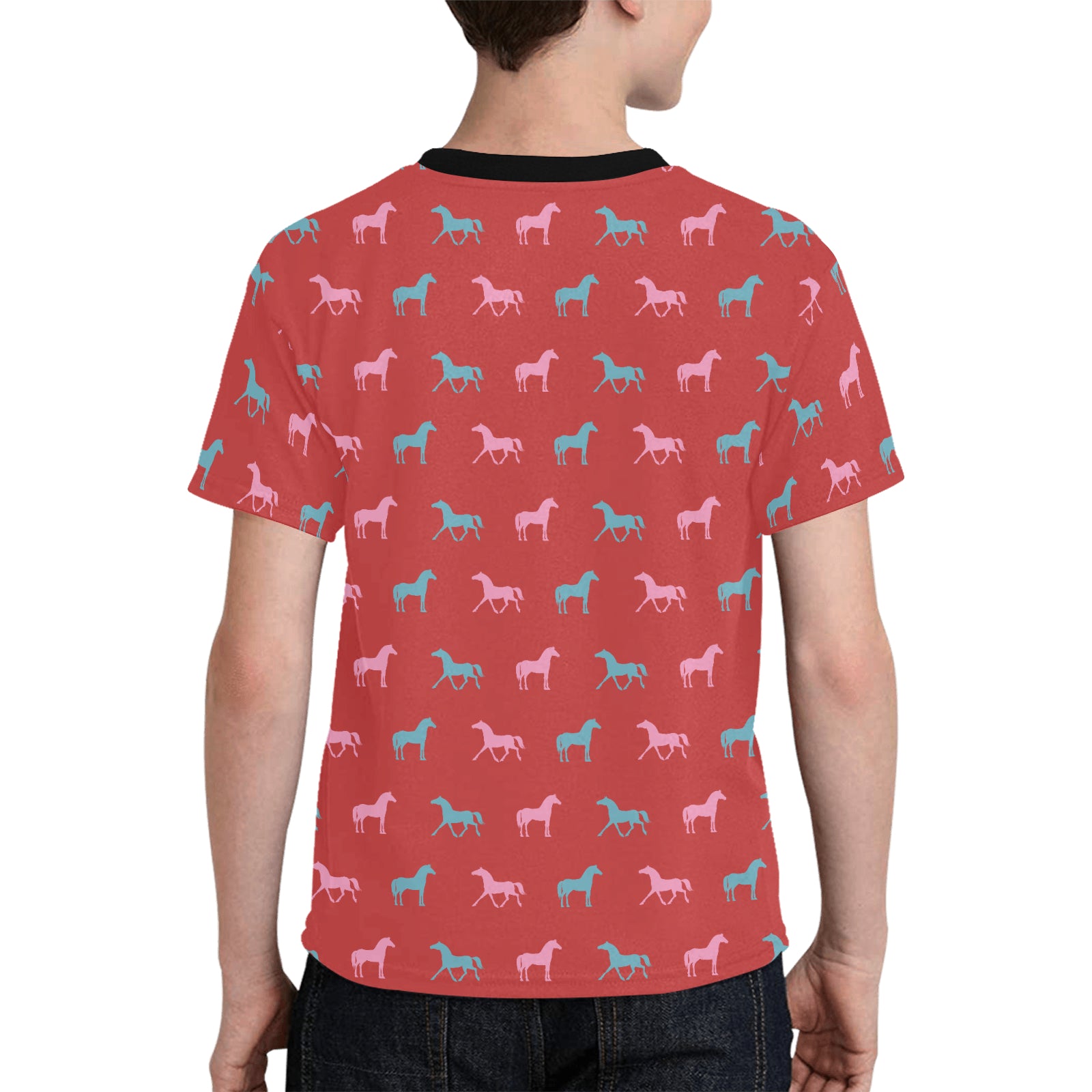 Horse Pattern Kid Print T Shirt