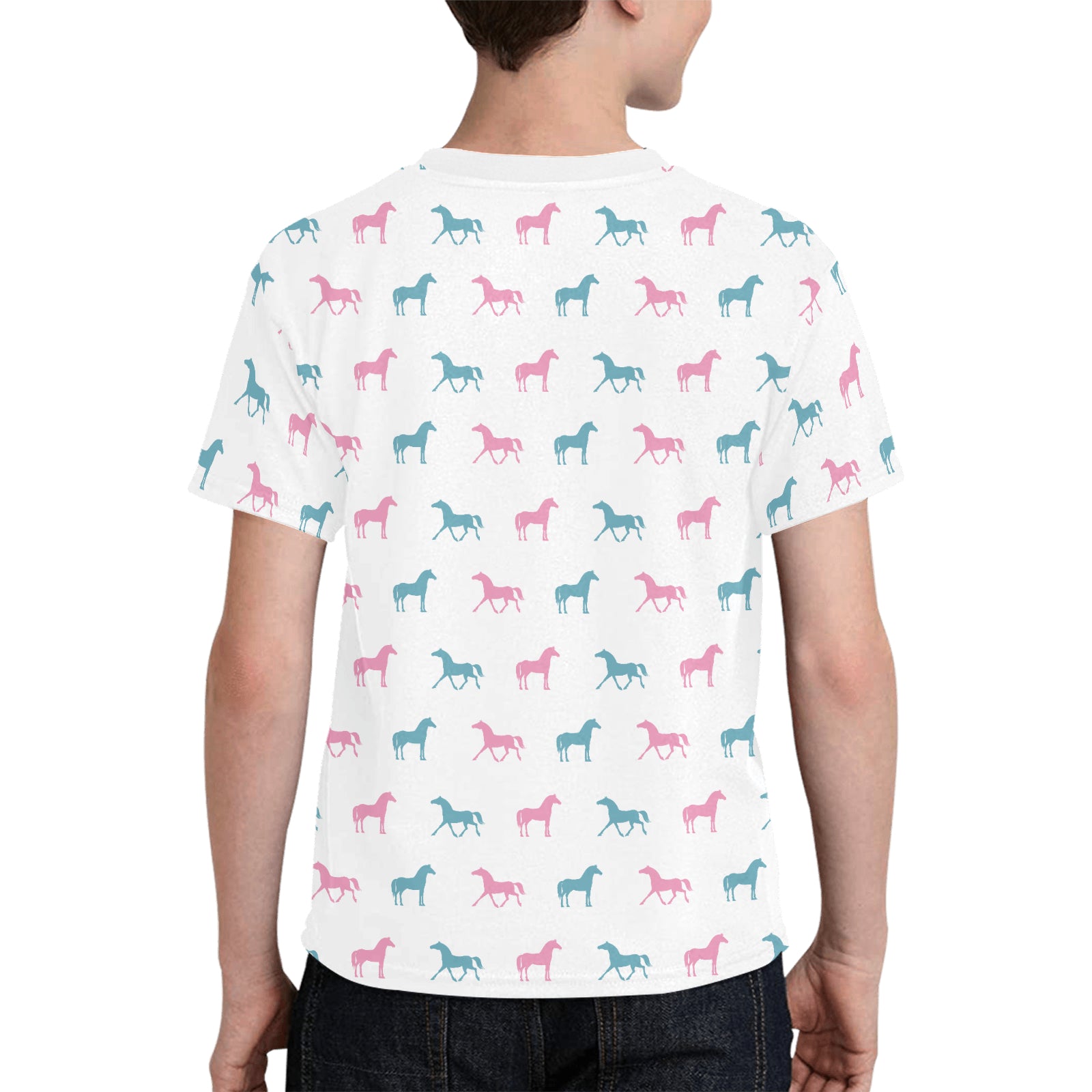 Horse Pattern Kid Print T Shirt