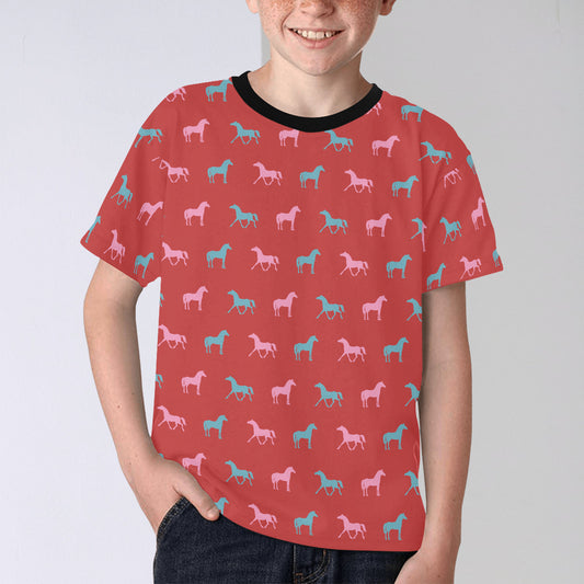 Horse Pattern Kid Print T Shirt