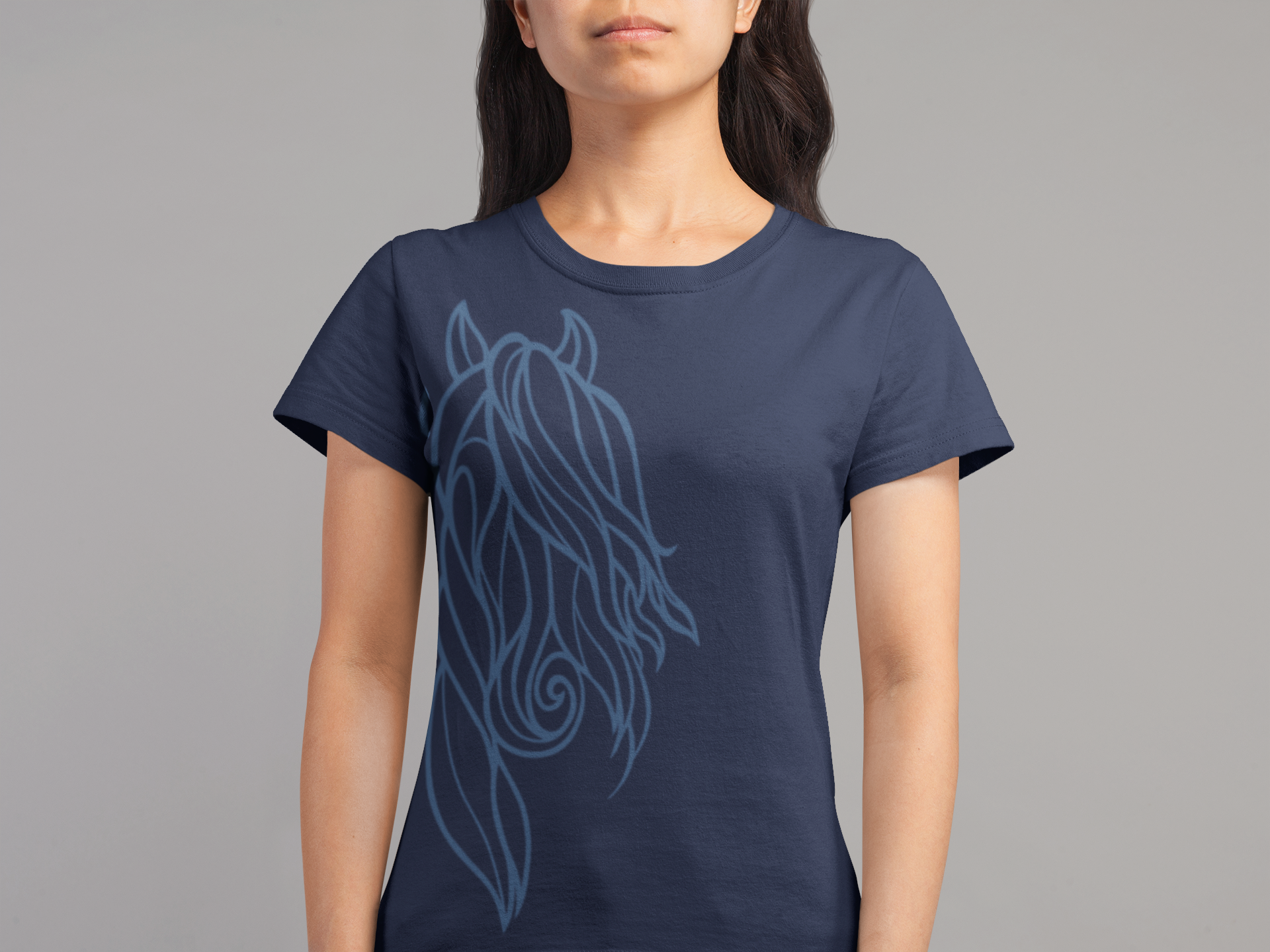 Friesian inspired crew neck T-shirt (Navy)